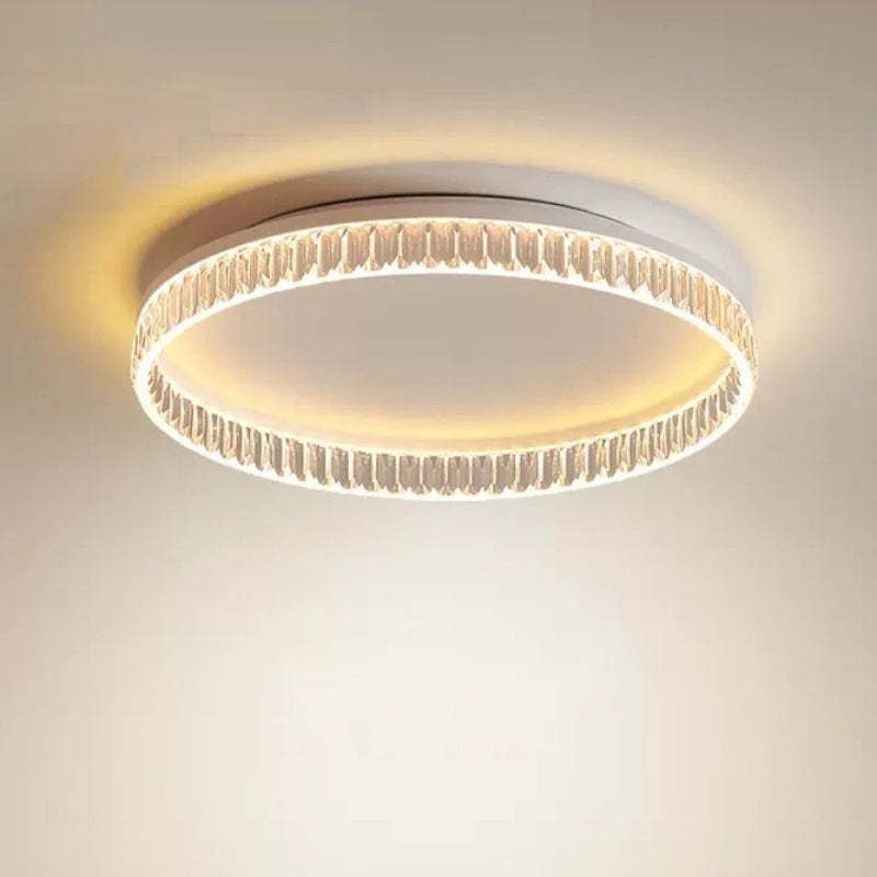 Iron Diamond-Cut PMMA Round LED Flush Ceiling Light