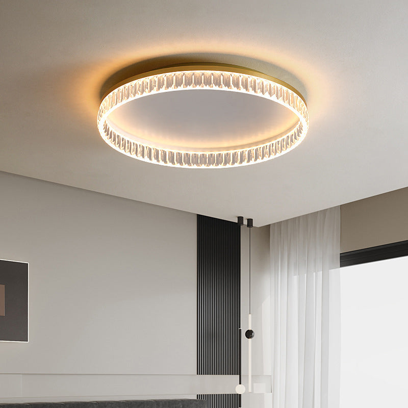 Iron Diamond-Cut PMMA Round LED Flush Ceiling Light