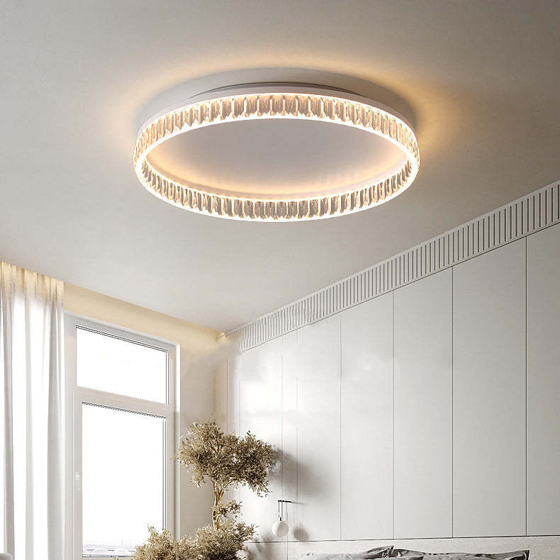 Iron Diamond-Cut PMMA Round LED Flush Ceiling Light