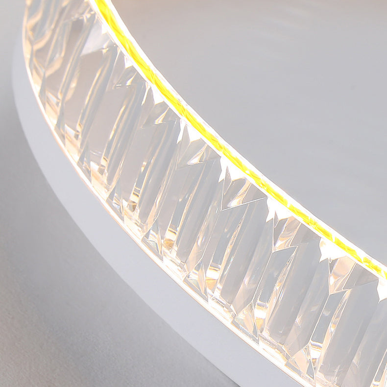 Iron Diamond-Cut PMMA Round LED Flush Ceiling Light