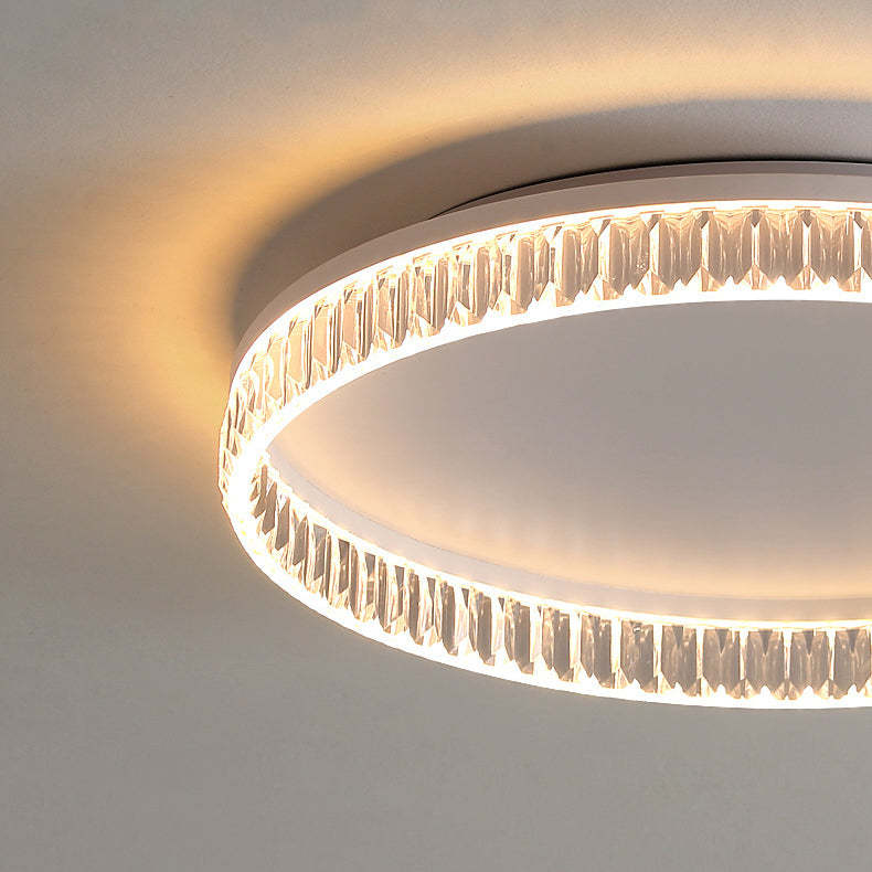 Iron Diamond-Cut PMMA Round LED Flush Ceiling Light