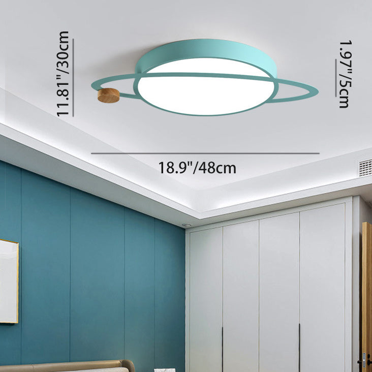 Scandinavian Planet Iron Acrylic LED Flush Mount Light