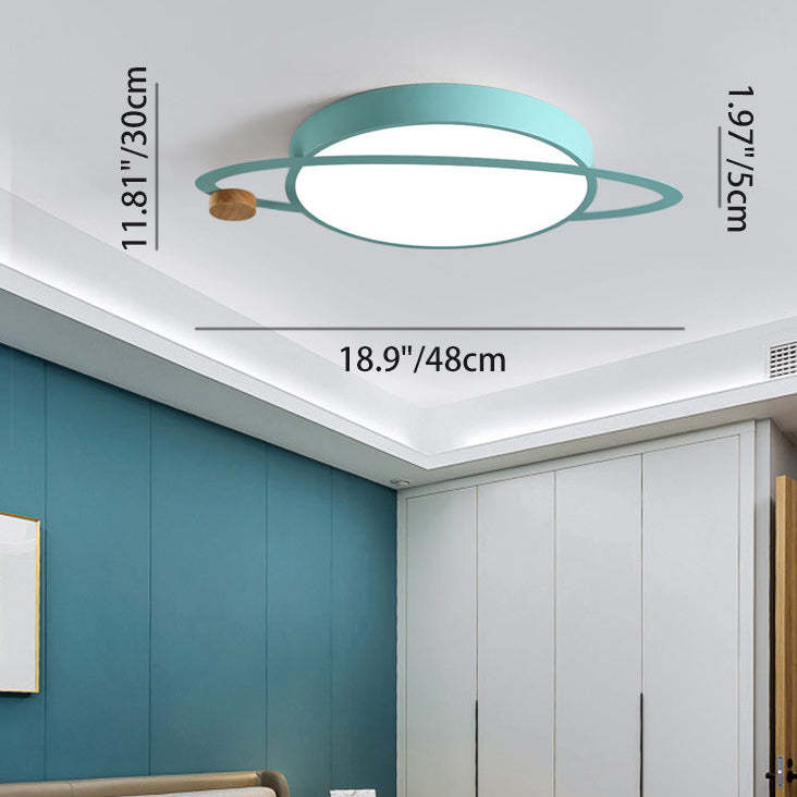 Scandinavian Planet Iron Acrylic LED Flush Mount Light