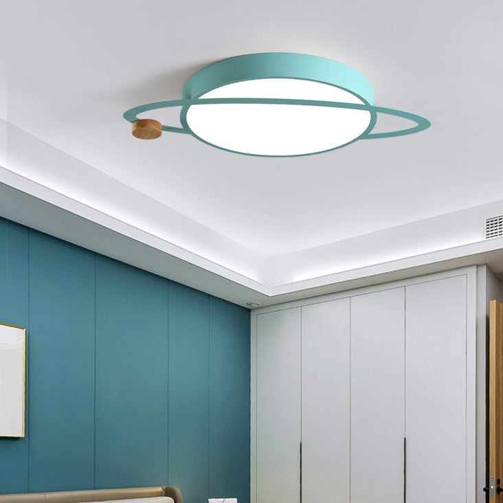 Scandinavian Planet Iron Acrylic LED Flush Mount Light