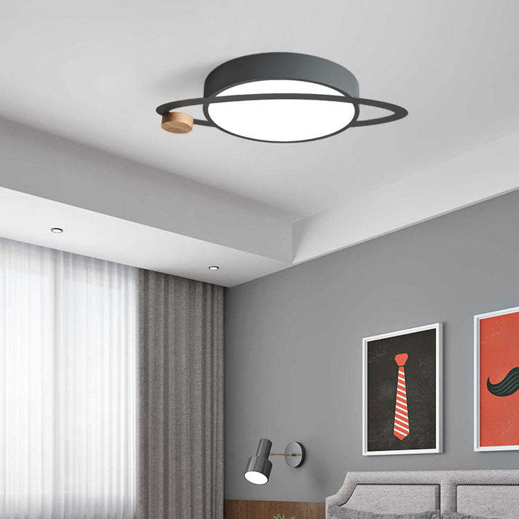 Scandinavian Planet Iron Acrylic LED Flush Mount Light