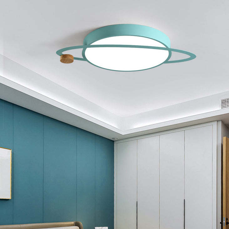 Scandinavian Planet Iron Acrylic LED Flush Mount Light