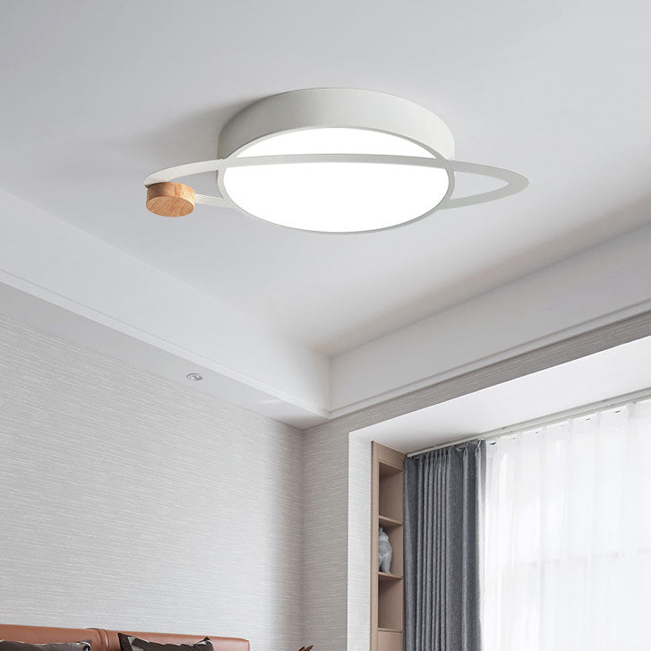 Scandinavian Planet Iron Acrylic LED Flush Mount Light