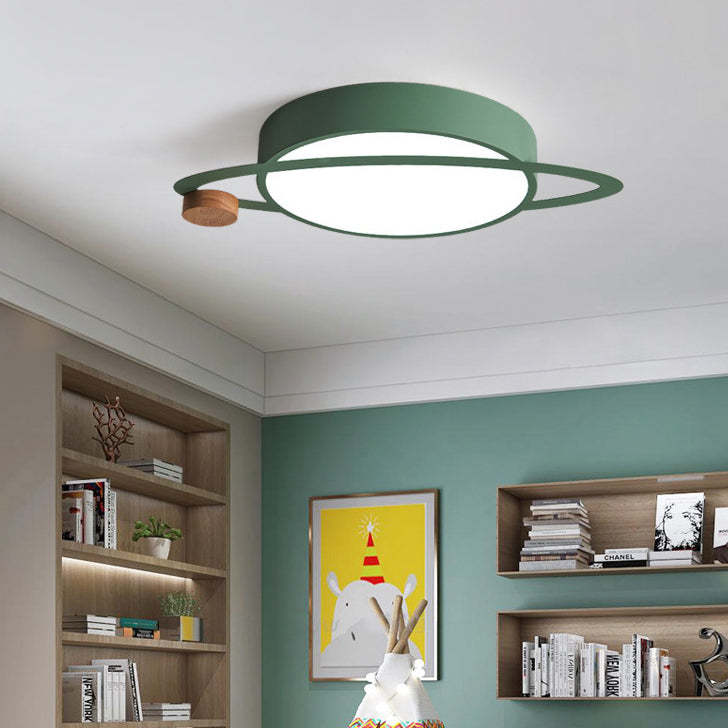 Scandinavian Planet Iron Acrylic LED Flush Mount Light
