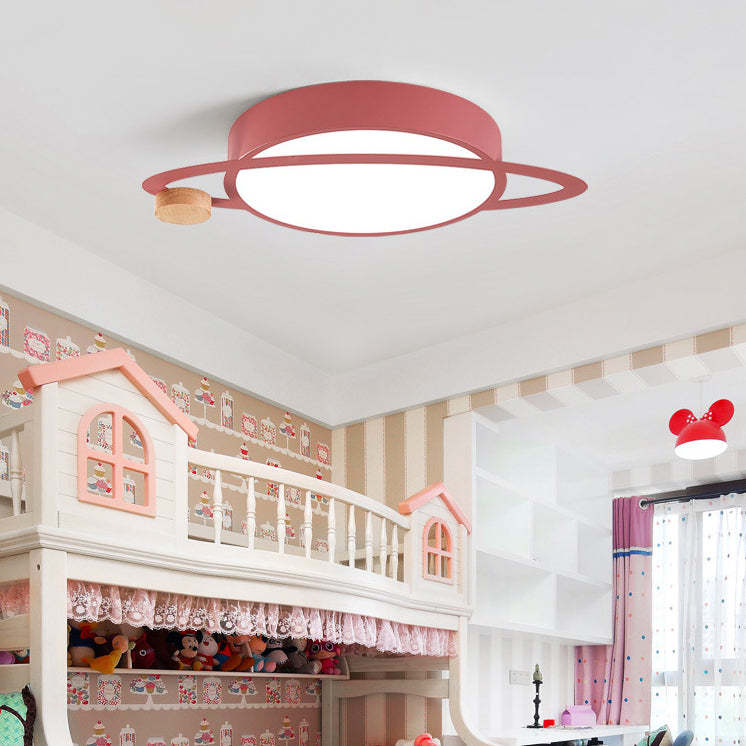 Scandinavian Planet Iron Acrylic LED Flush Mount Light