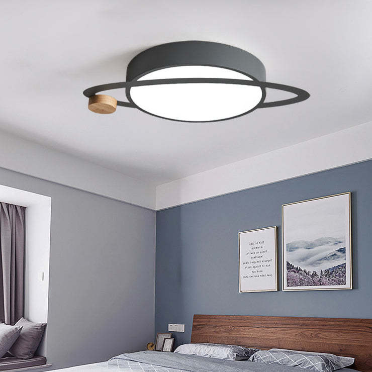 Scandinavian Planet Iron Acrylic LED Flush Mount Light