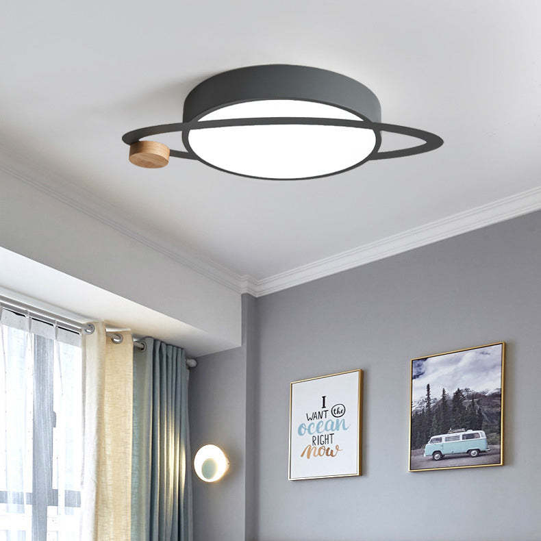 Scandinavian Planet Iron Acrylic LED Flush Mount Light