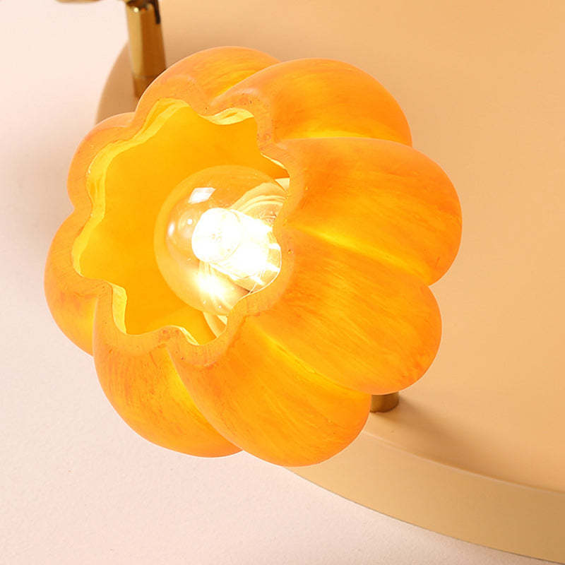French Resin Pumpkin 3/5/6/7-Light Ceiling Light