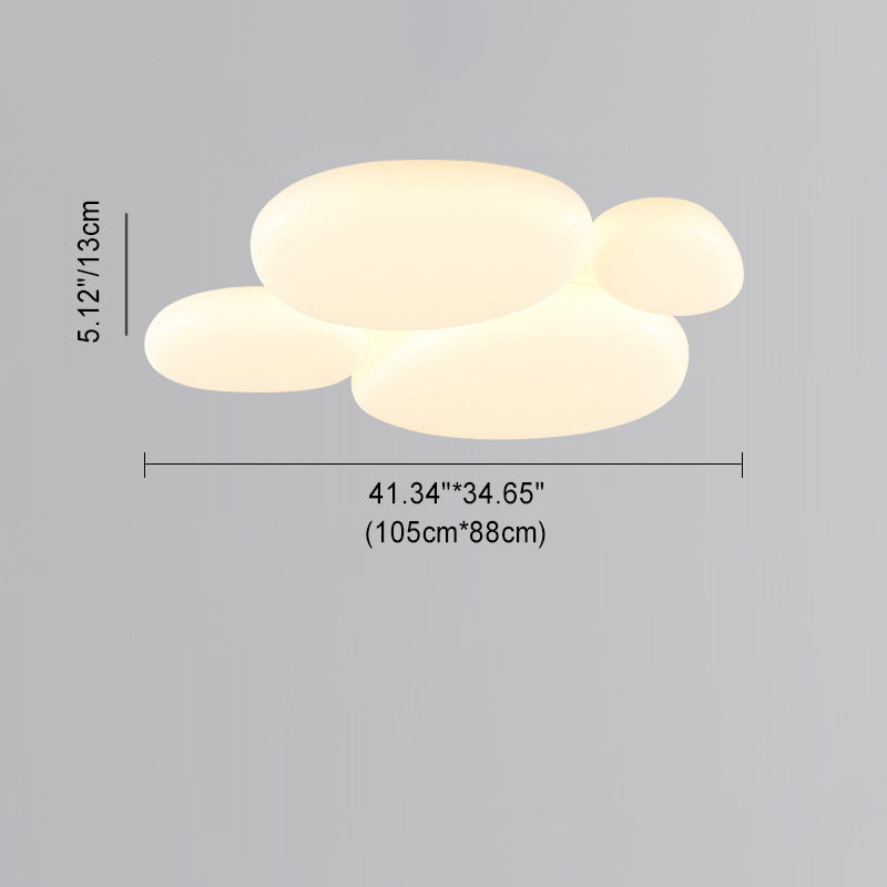 Minimalist Oval Iron Acrylic LED Flush Mount Light