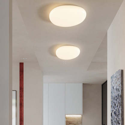 Minimalist Oval Iron Acrylic LED Flush Mount Light