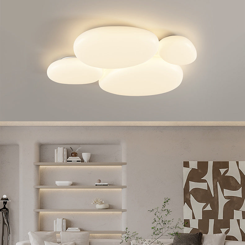 Minimalist Oval Iron Acrylic LED Flush Mount Light