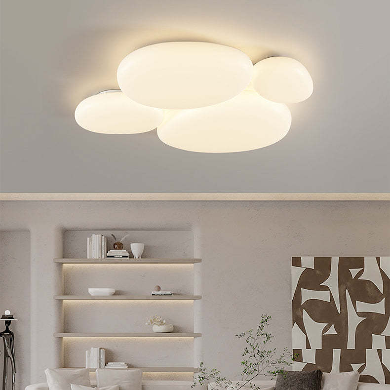 Minimalist Oval Iron Acrylic LED Flush Mount Light