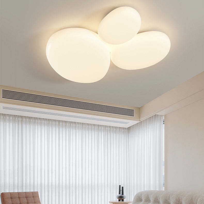 Minimalist Oval Iron Acrylic LED Flush Mount Light