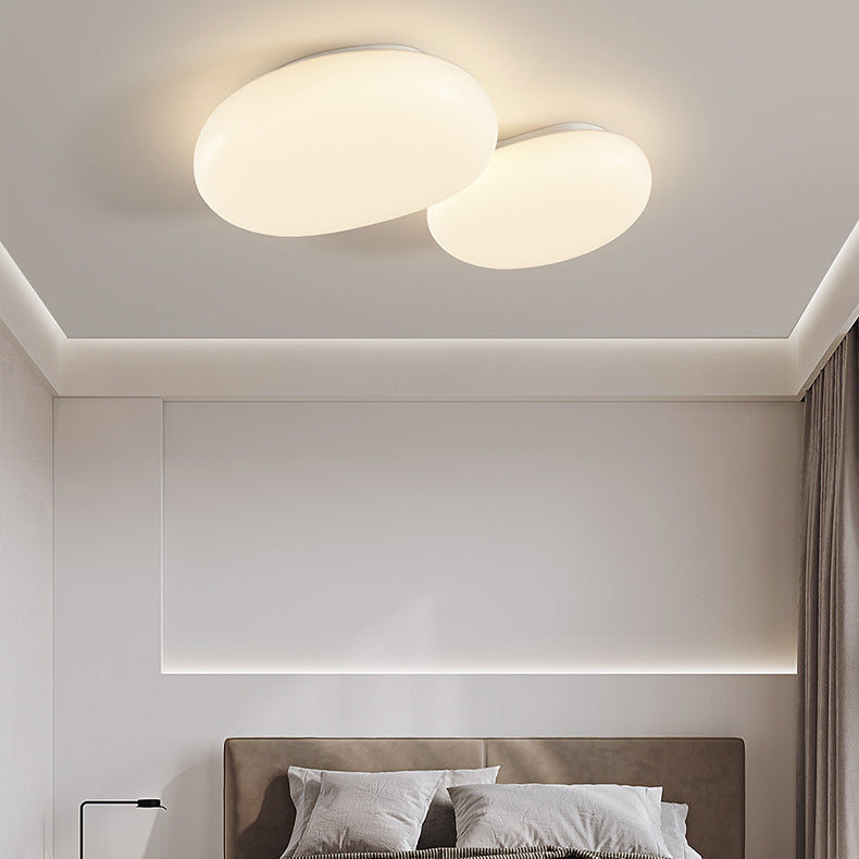 Minimalist Oval Iron Acrylic LED Flush Mount Light