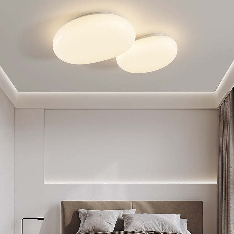 Minimalist Oval Iron Acrylic LED Flush Mount Light