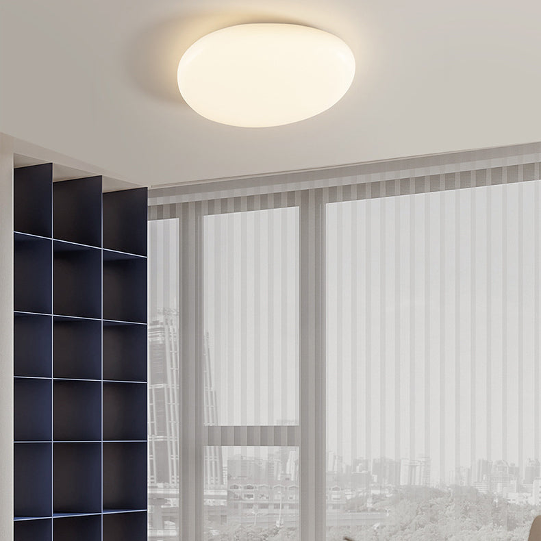 Lighom oval acrylic flush mount lighting for living room — 3.54" H x 11.81" Dia / 1-Light / 220V-240V (UK/AU)