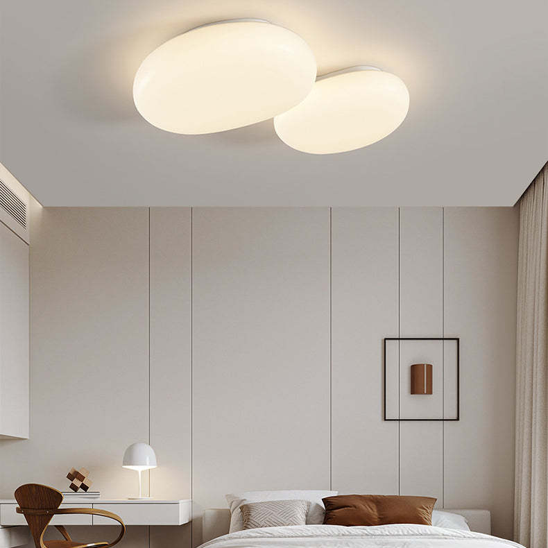 Minimalist Oval Iron Acrylic LED Flush Mount Light