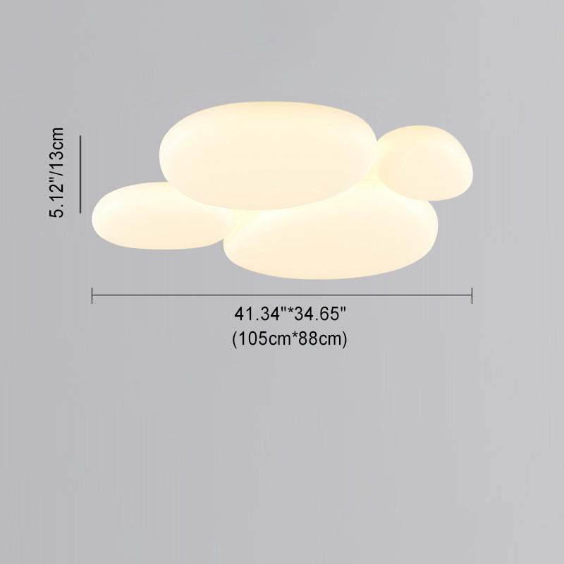 Minimalist Oval Iron Acrylic LED Flush Mount Light
