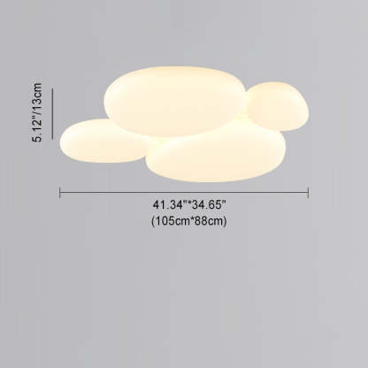 Minimalist Oval Iron Acrylic LED Flush Mount Light