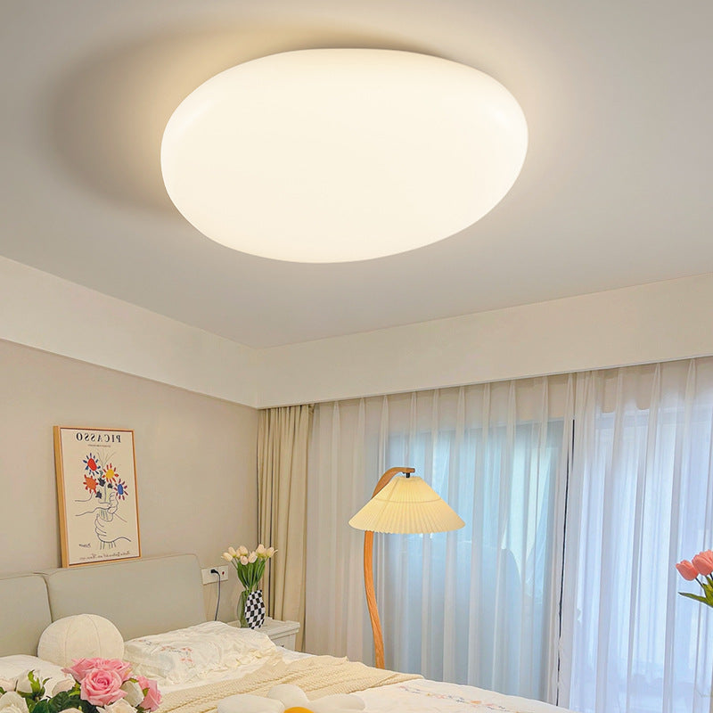 Minimalist Oval Iron Acrylic LED Flush Mount Light