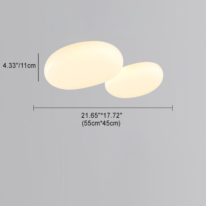 Minimalist Oval Iron Acrylic LED Flush Mount Light