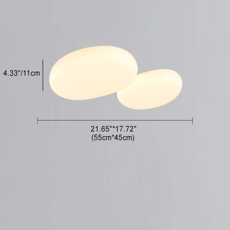 Minimalist Oval Iron Acrylic LED Flush Mount Light