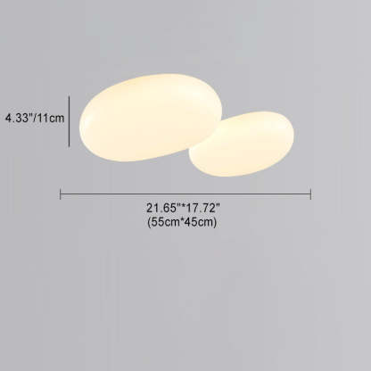 Minimalist Oval Iron Acrylic LED Flush Mount Light