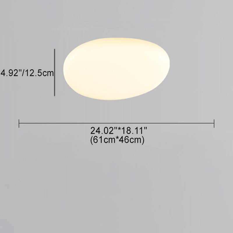 Minimalist Oval Iron Acrylic LED Flush Mount Light