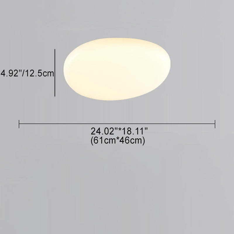 Minimalist Oval Iron Acrylic LED Flush Mount Light