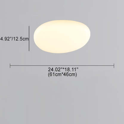 Minimalist Oval Iron Acrylic LED Flush Mount Light
