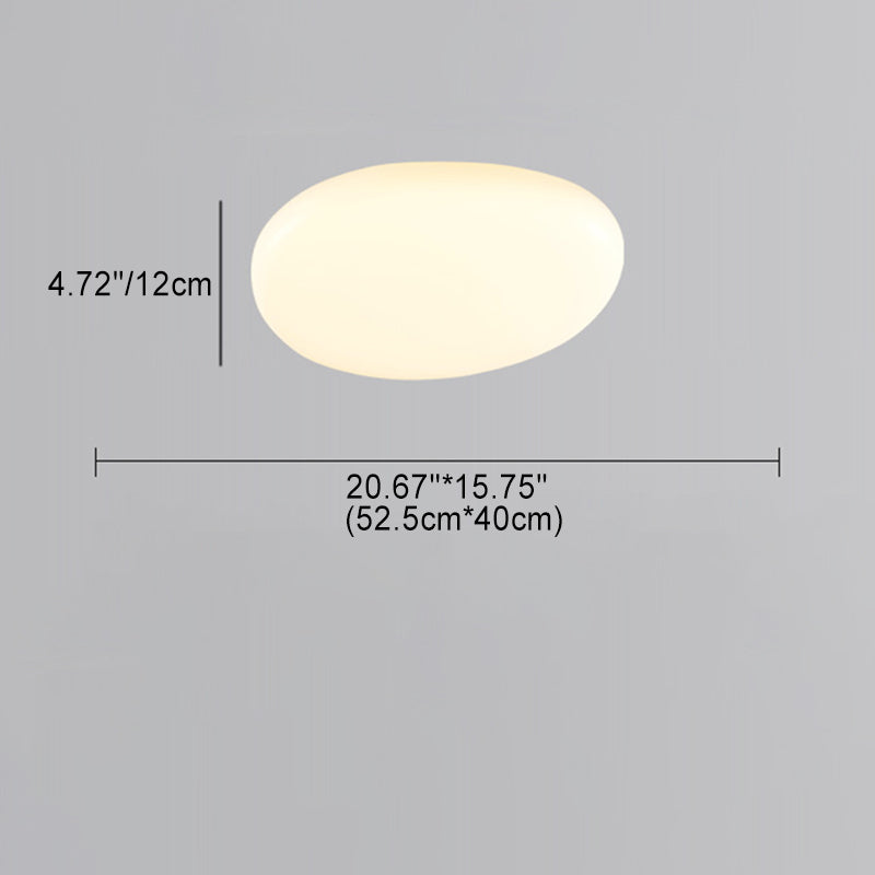 Minimalist Oval Iron Acrylic LED Flush Mount Light