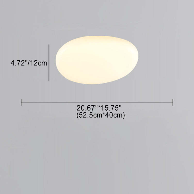 Minimalist Oval Iron Acrylic LED Flush Mount Light