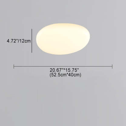 Minimalist Oval Iron Acrylic LED Flush Mount Light