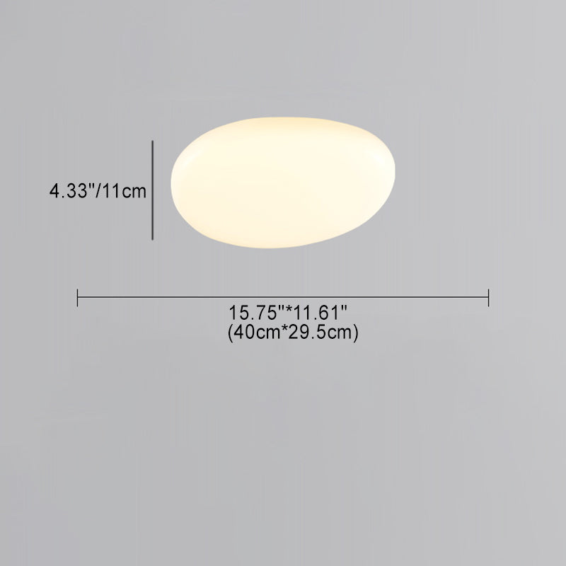 Minimalist Oval Iron Acrylic LED Flush Mount Light