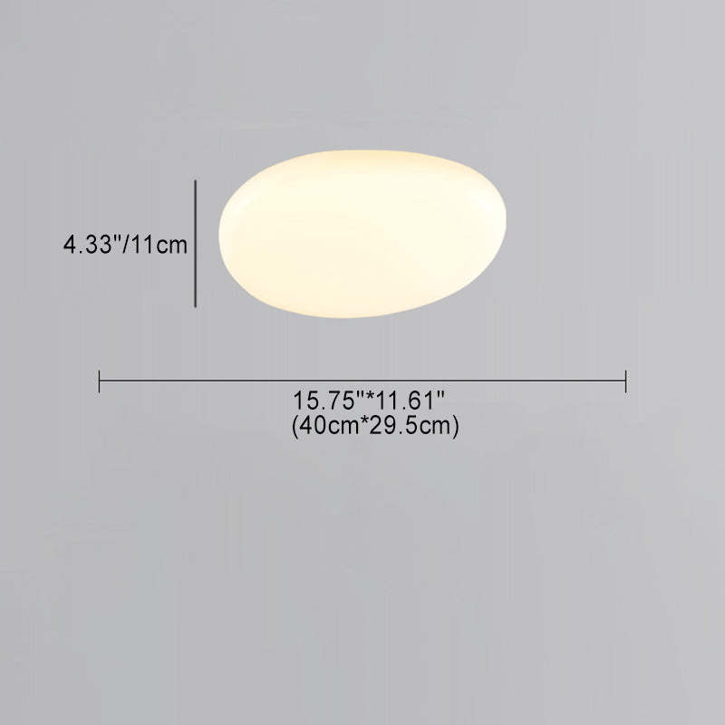 Minimalist Oval Iron Acrylic LED Flush Mount Light