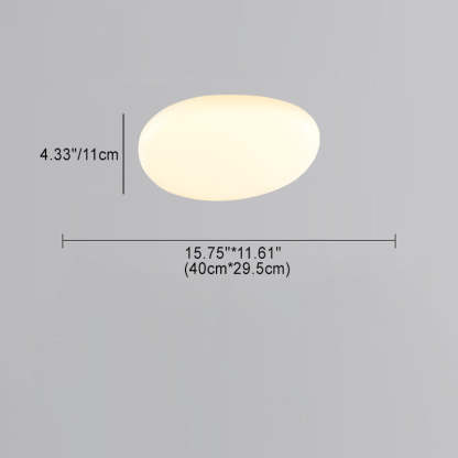 Minimalist Oval Iron Acrylic LED Flush Mount Light
