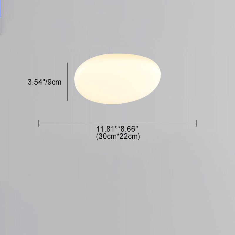 Minimalist Oval Iron Acrylic LED Flush Mount Light