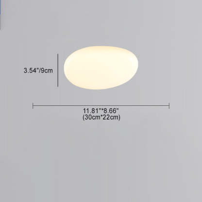 Minimalist Oval Iron Acrylic LED Flush Mount Light