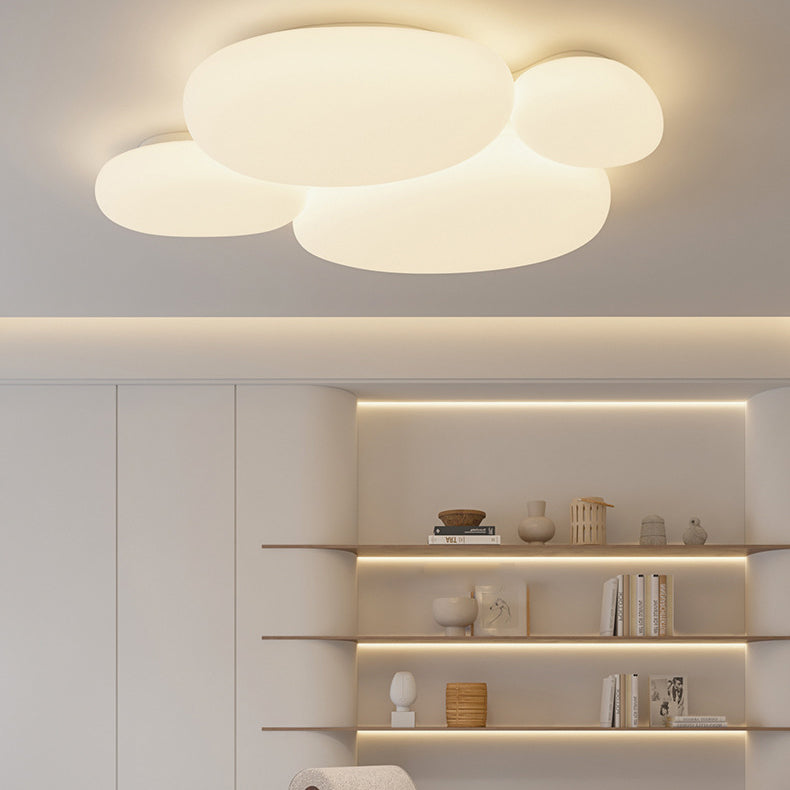 Minimalist Oval Iron Acrylic LED Flush Mount Light