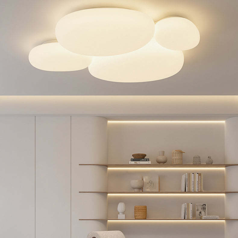Minimalist Oval Iron Acrylic LED Flush Mount Light