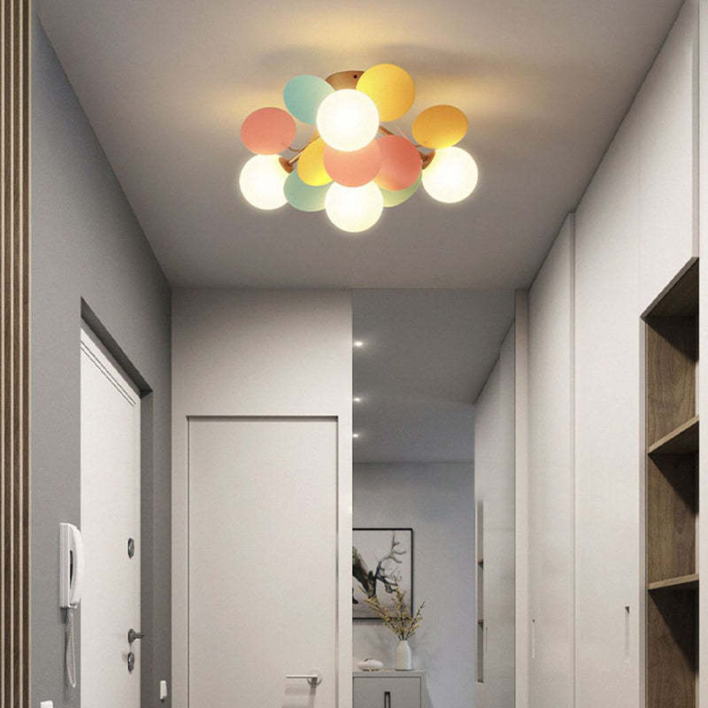 Scandinavian Colorful Flower Orb Metal Light