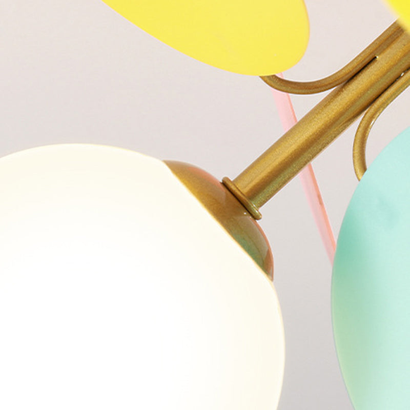 Scandinavian Colorful Flower Orb Metal Light — 4 / Grey / 110V-120V For US/CA