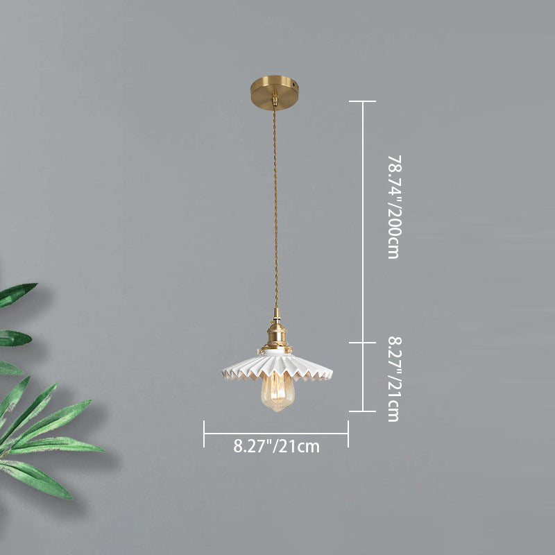 Scandinavian Pleated Half Circle Pendant Light — B / 220V-240V For UK/AU