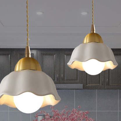 Scandinavian Pleated Half Circle Pendant Light — B / 110V-120V For US/CA