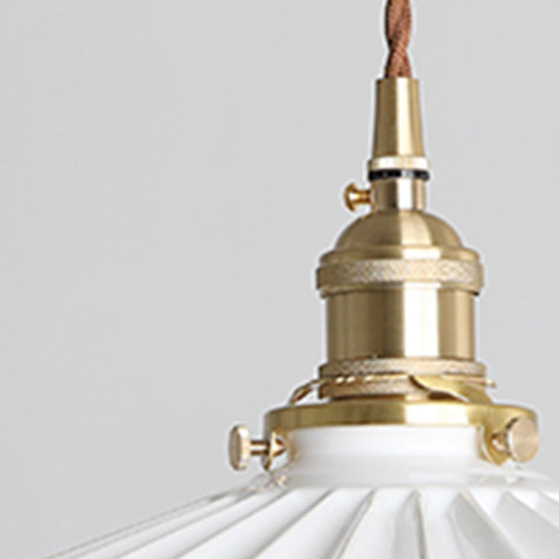 Scandinavian Pleated Half Circle Pendant Light