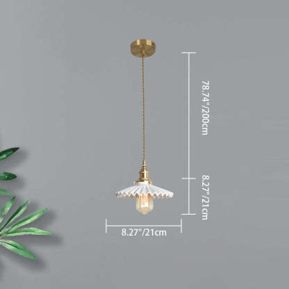 Scandinavian Pleated Half Circle Pendant Light — B / 220V-240V For UK/AU